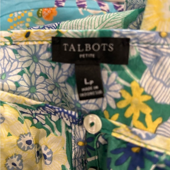 Talbots Floral Blouse - Blue and Yellow - Picture 7 of 7